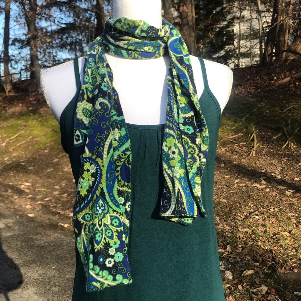 Vera Bradley blue and green paisley scarf